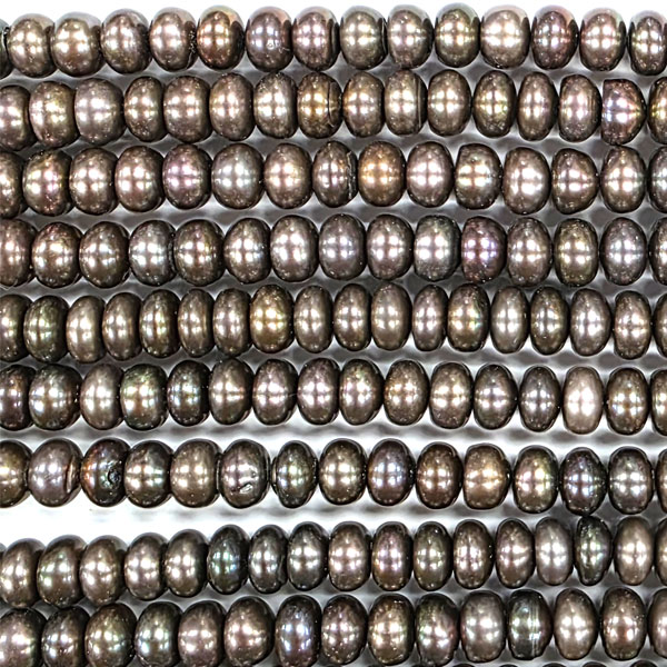 FRESHWATER PEARL RONDELLE 8-9MM BRONZE